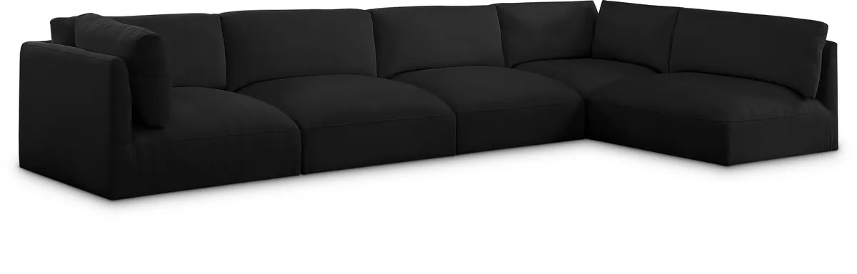 Ease - 5 Piece Modular Sectional - Black