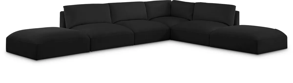 Ease - 7 Piece Modular Sectional - Black