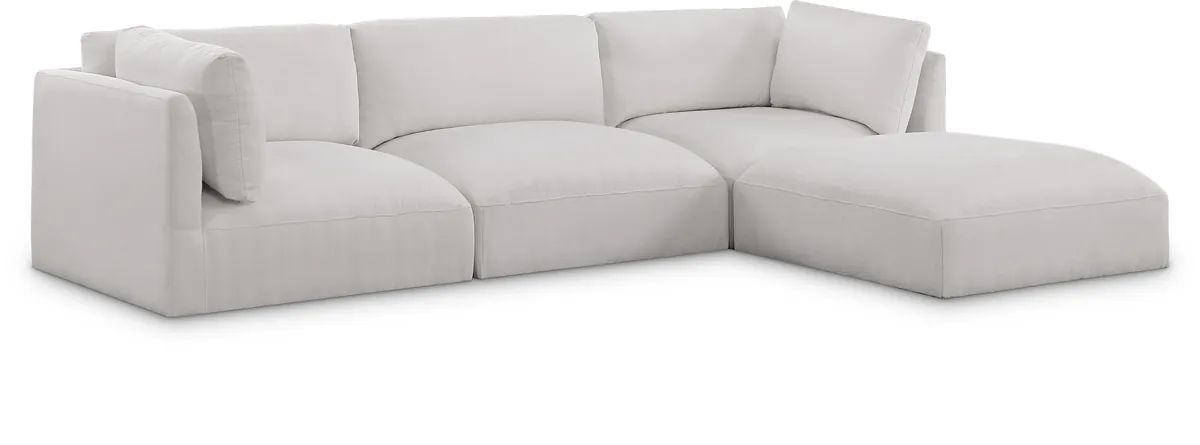 Ease - 4 Piece Modular Sectional - Cream