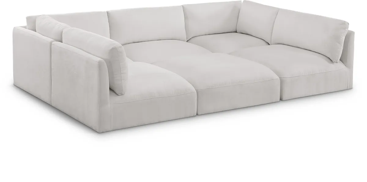 Ease - 6 Piece Modular Sectional - Cream