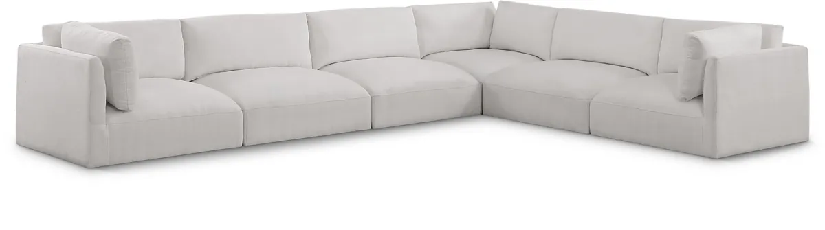 Ease - 6 Piece Modular Corner Sectional - Cream