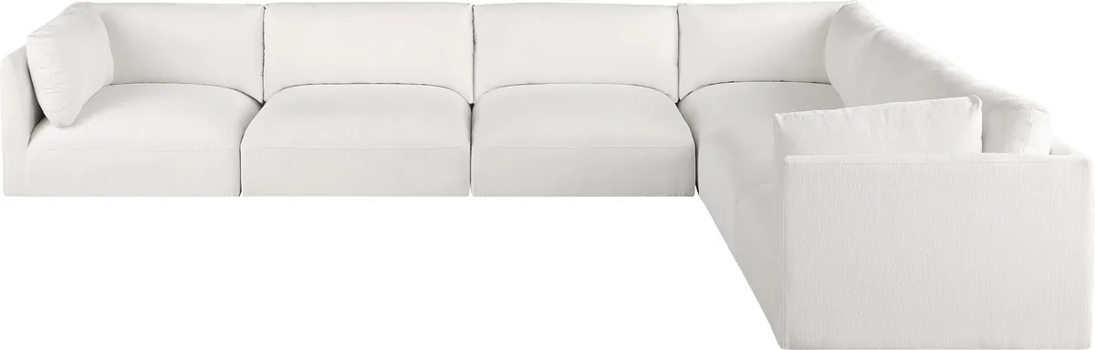Ease - 6 Piece Modular Corner Sectional - Cream - View 2