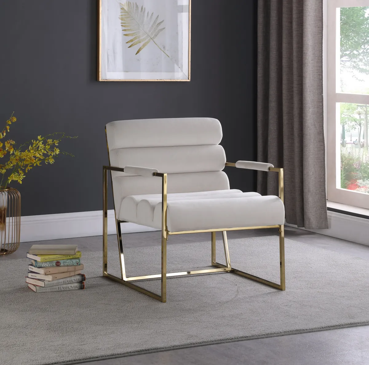 Wayne - Accent Chair - Cream - View 2