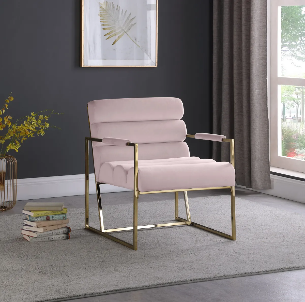 Wayne - Accent Chair - Pink - View 2