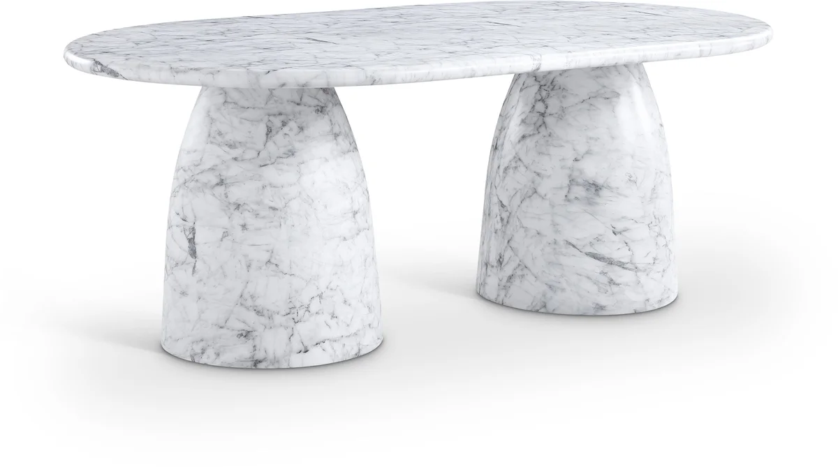 Cosenza - 78" Marble Finish Concrete Dining Table - White
