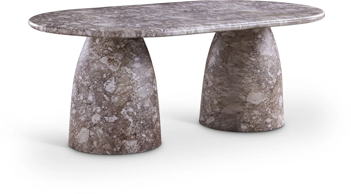 Cosenza - 78" Marble Finish Concrete Dining Table - Brown