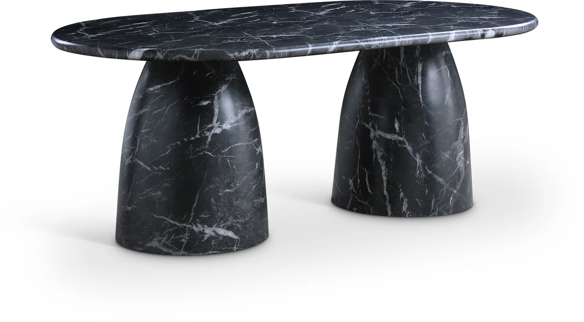 Cosenza - 78" Marble Finish Concrete Dining Table - Black