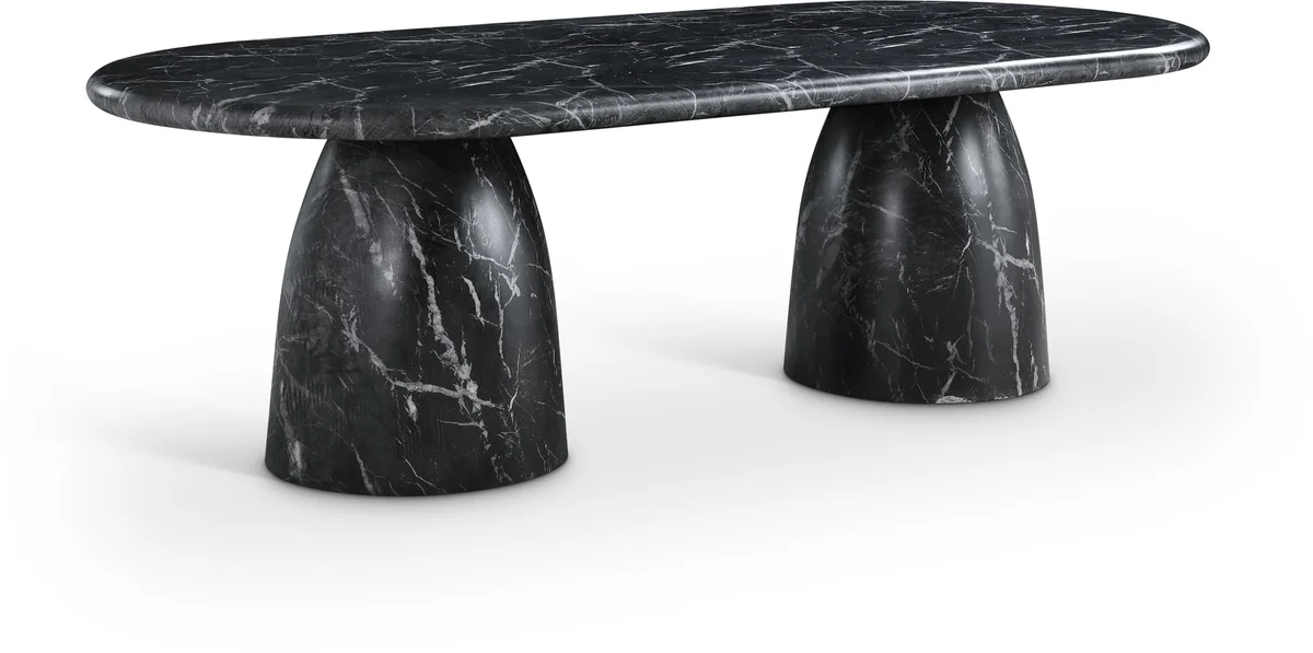 Cosenza - 96" Marble Finish Concrete Dining Table - Black