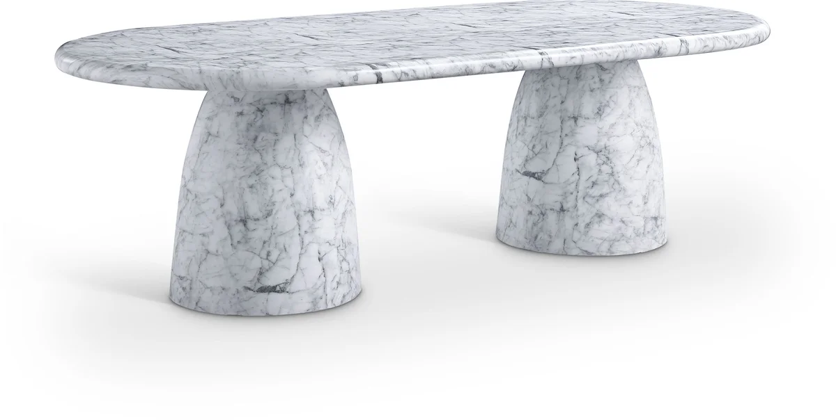 Cosenza - 96" Marble Finish Concrete Dining Table - White