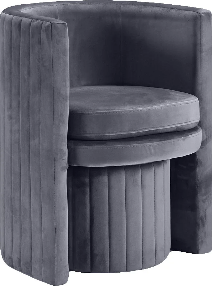 Selena - Accent Chair and Ottoman Set - Gray