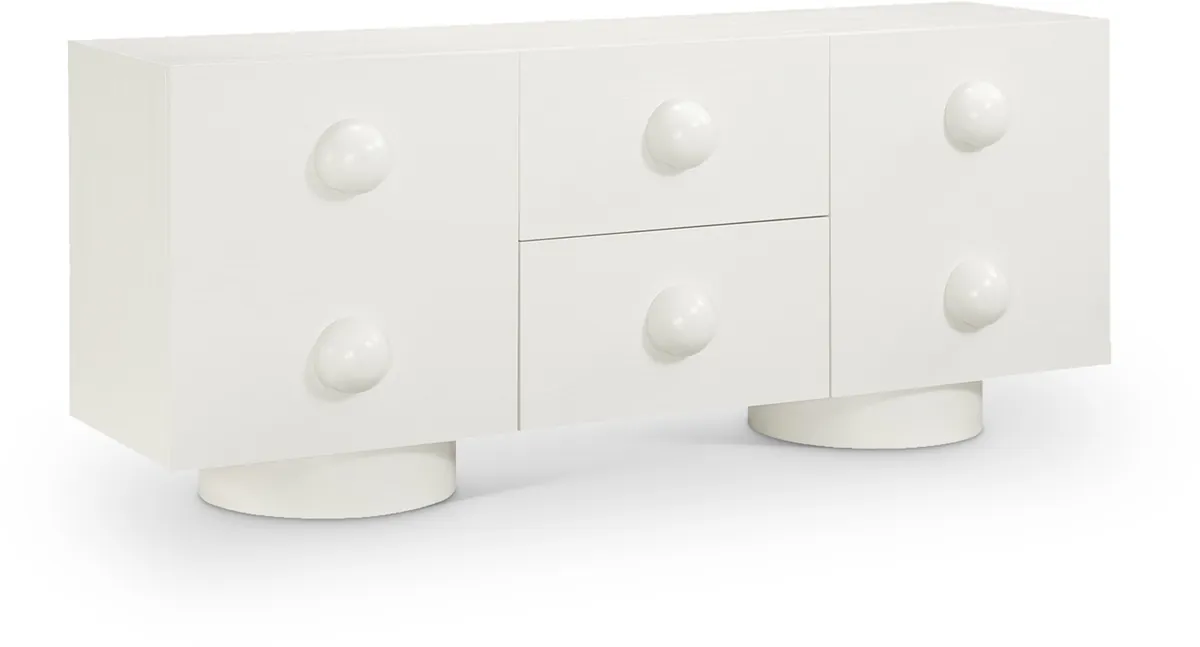 Bubble - Rubberwood with Oak Veneer Sideboard / Buffet - Cream