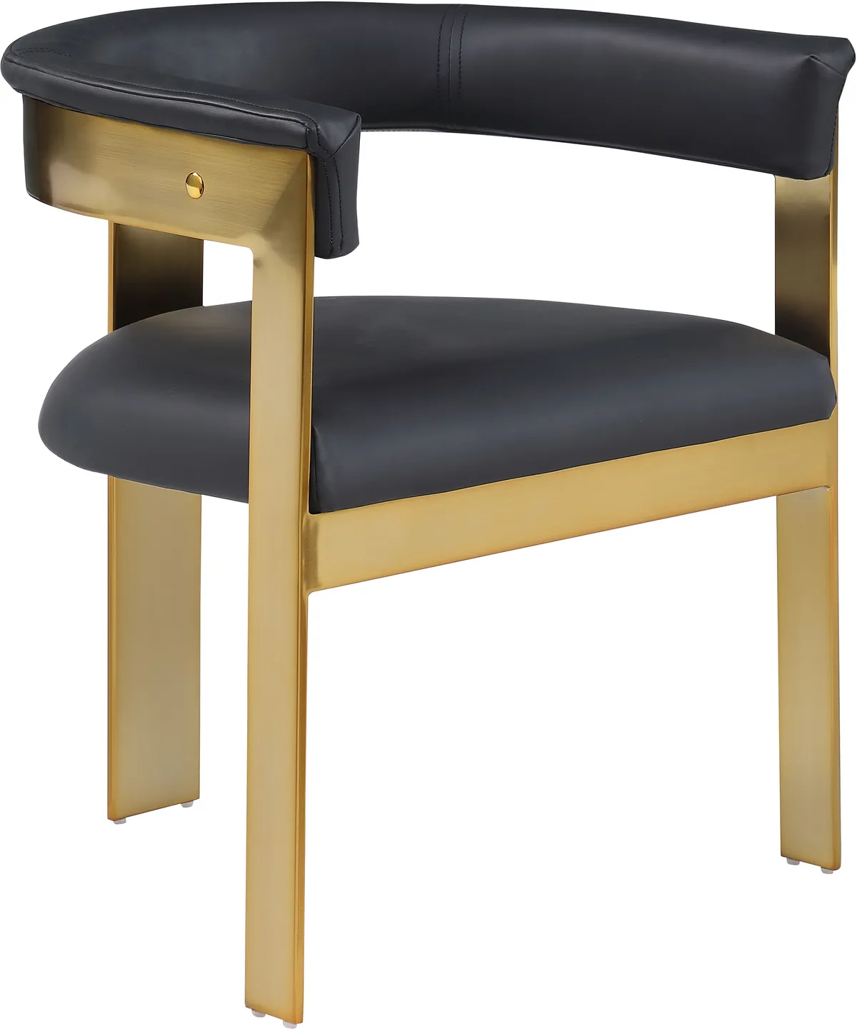 Romeo - Faux Leather Dining Chair With Gold Base (Set of 2) - Black