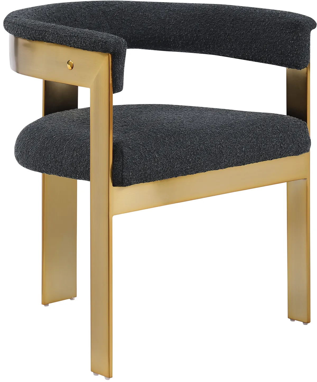 Romeo - Boucle Dining Chair With Gold Base (Set of 2) - Black