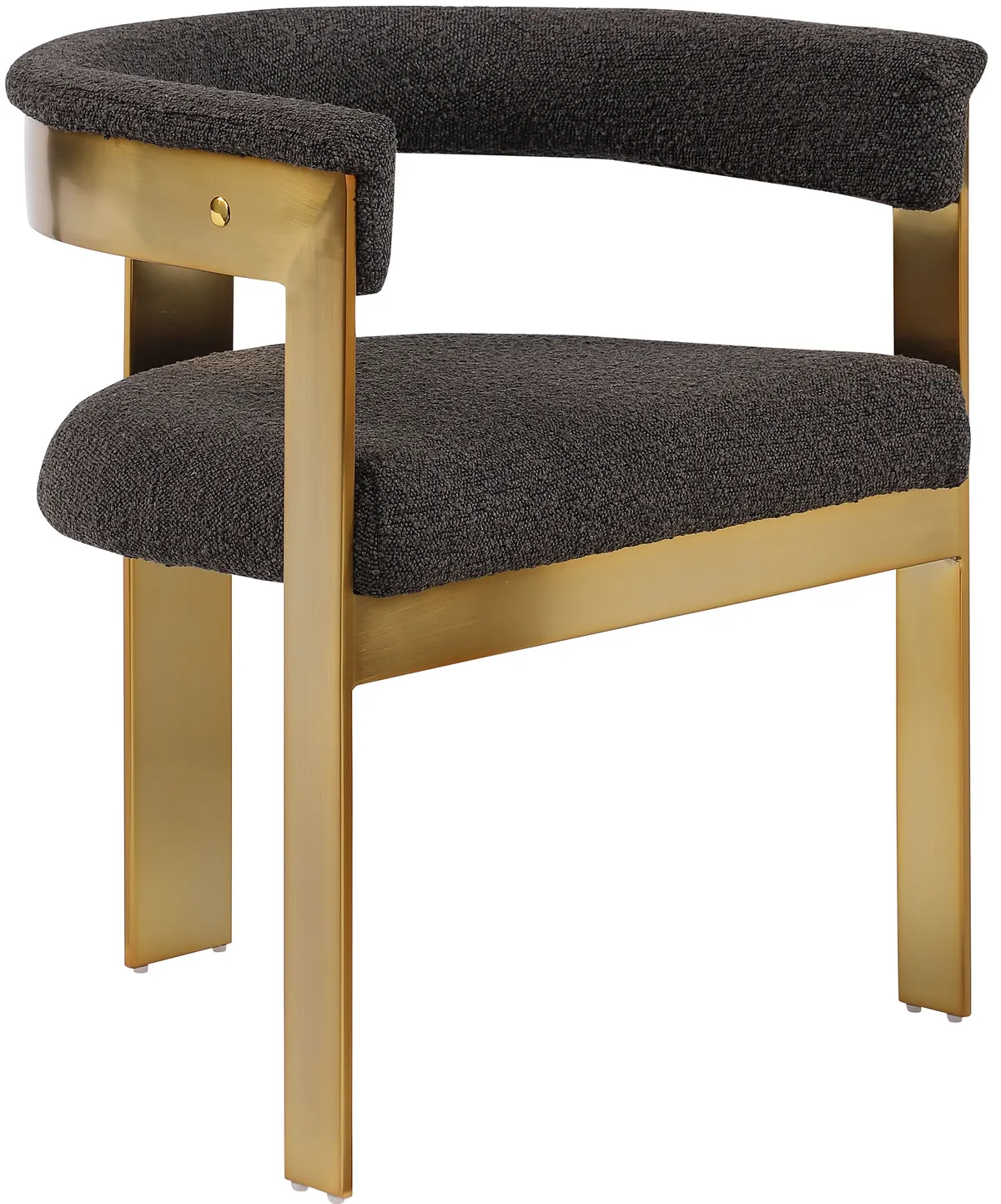 Romeo - Boucle Dining Chair With Gold Base (Set of 2) - Brown