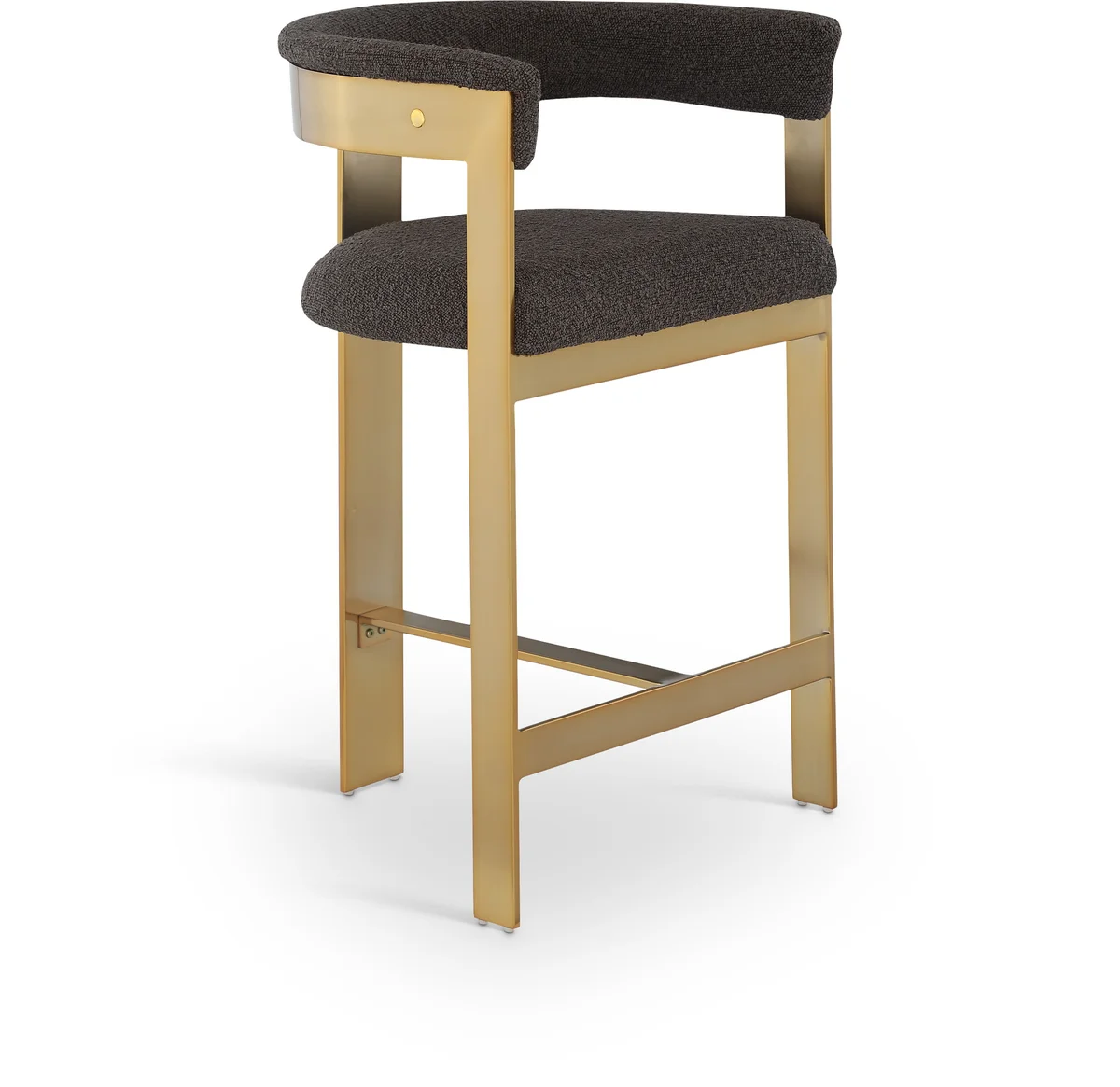 Romeo - Boucle Counter Stool With Gold Base (Set of 2) - Brown