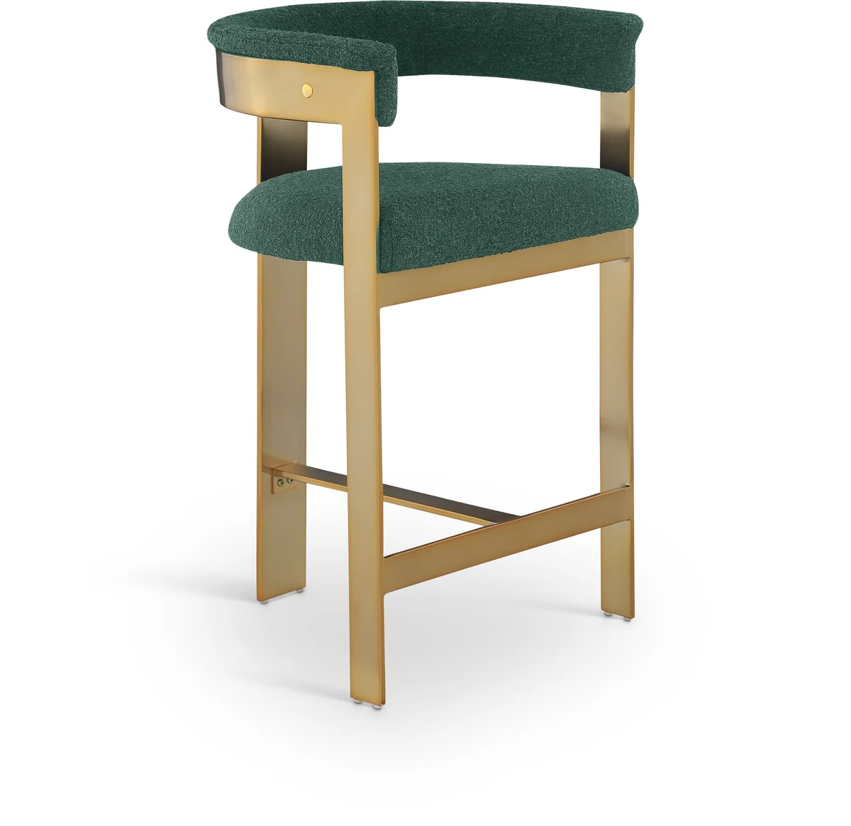 Romeo - Boucle Counter Stool With Gold Base (Set of 2) - Green