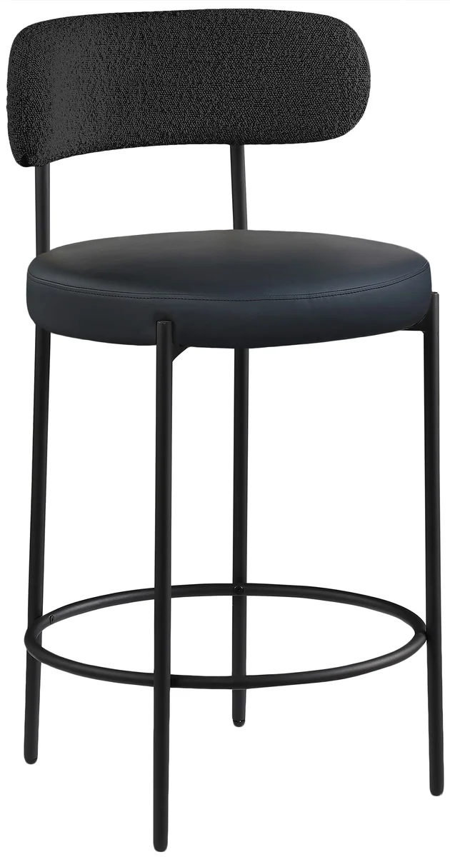 Beacon - Faux Leather Stool (Set of 2) - Black