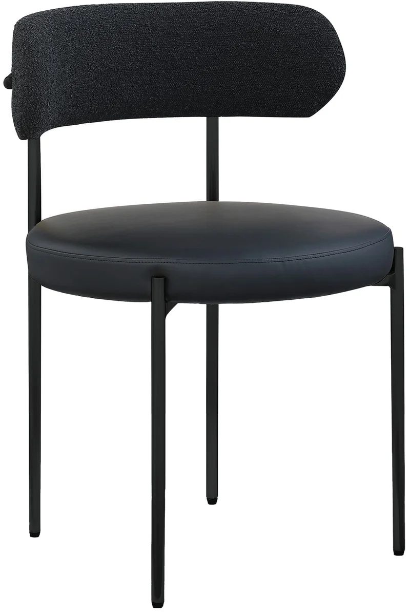 Beacon - Faux Leather Dining Chair With Black Legs (Set of 2) - Black