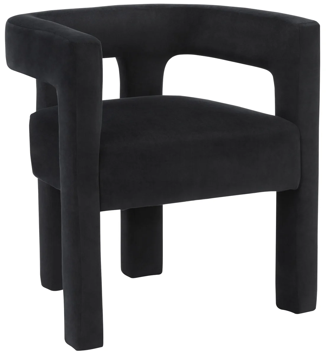 Athena - Velvet Dining Chair - Black