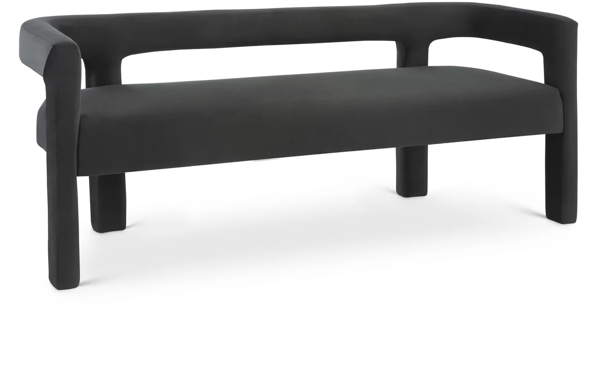 Athena - Velvet Bench - Black