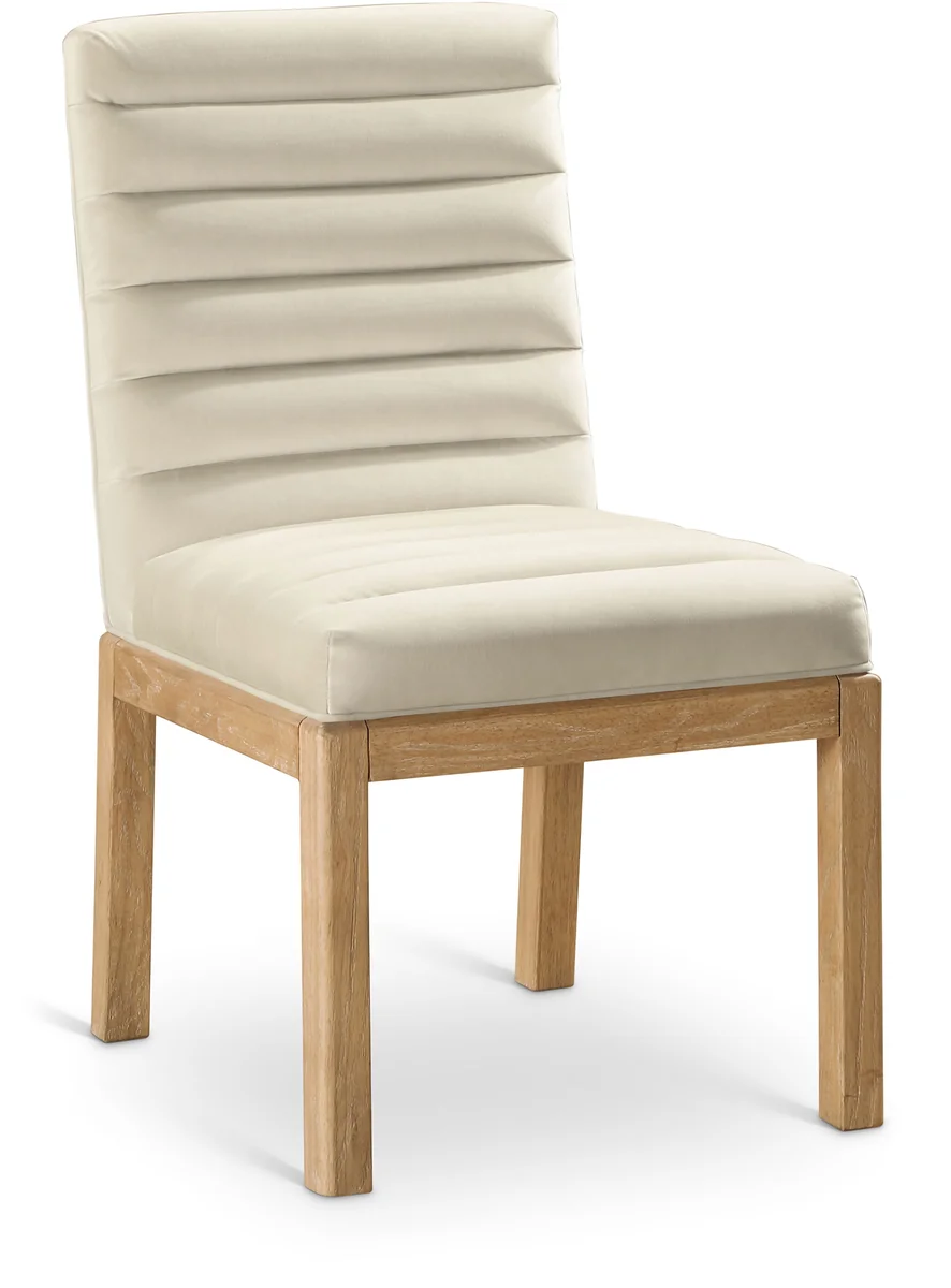 Evelyn - Dining Chair With Natural Legs - Cream