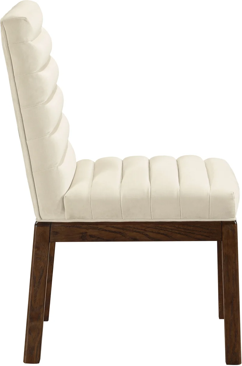 Evelyn - Dining Chair With Brown Legs - Cream - View 2