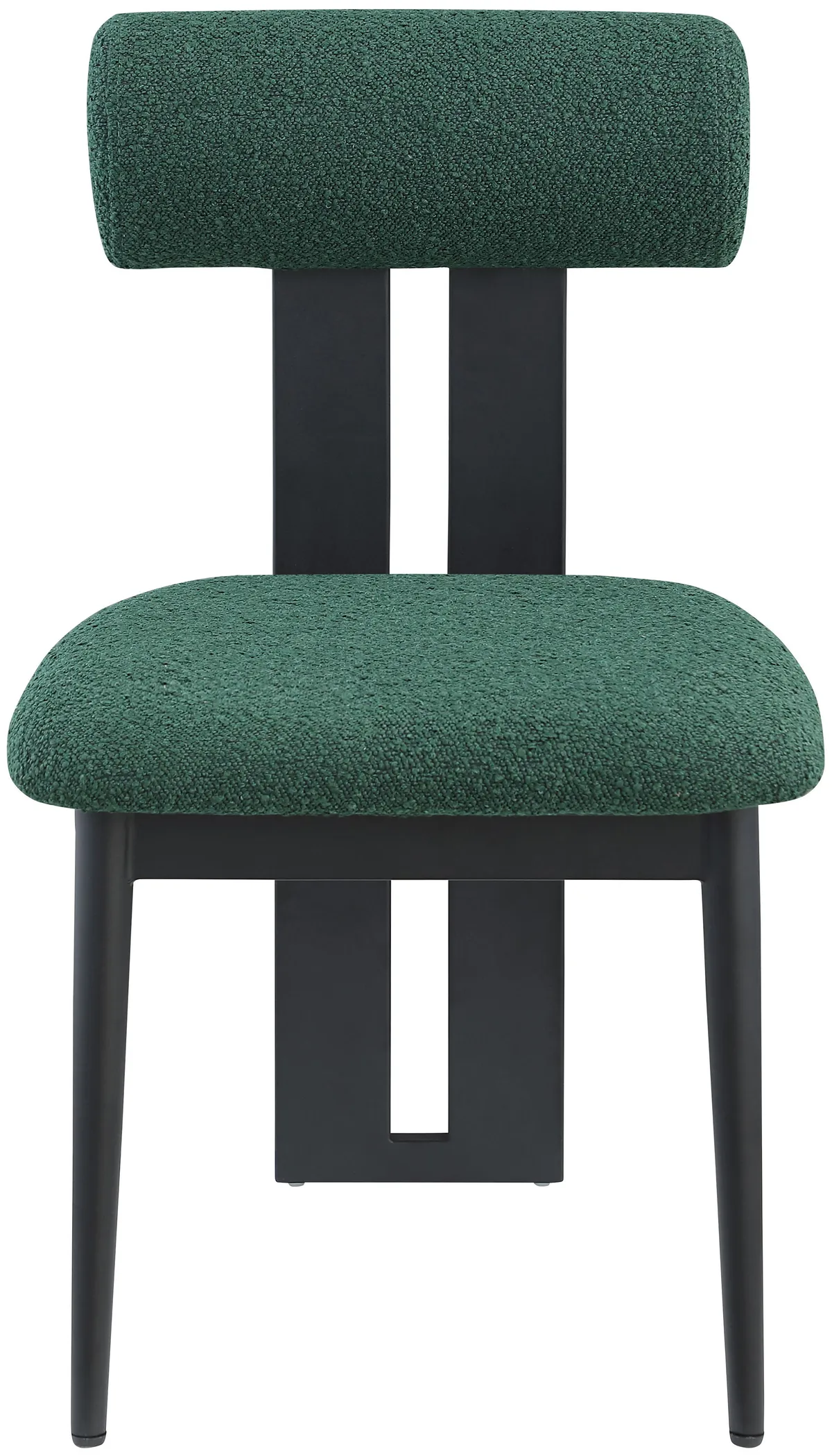 Dario - Boucle Dining Chair With Black Frame (Set of 2) - Green - View 2