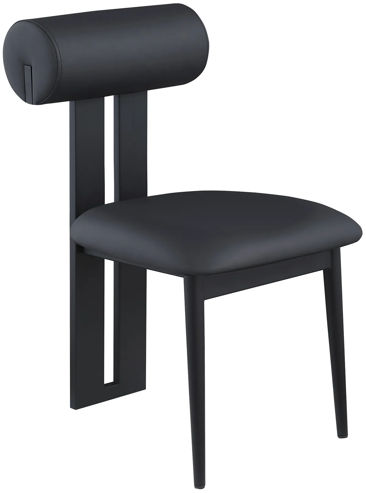 Dario - Faux Leather Dining Chair With Black Frame (Set of 2) - Black