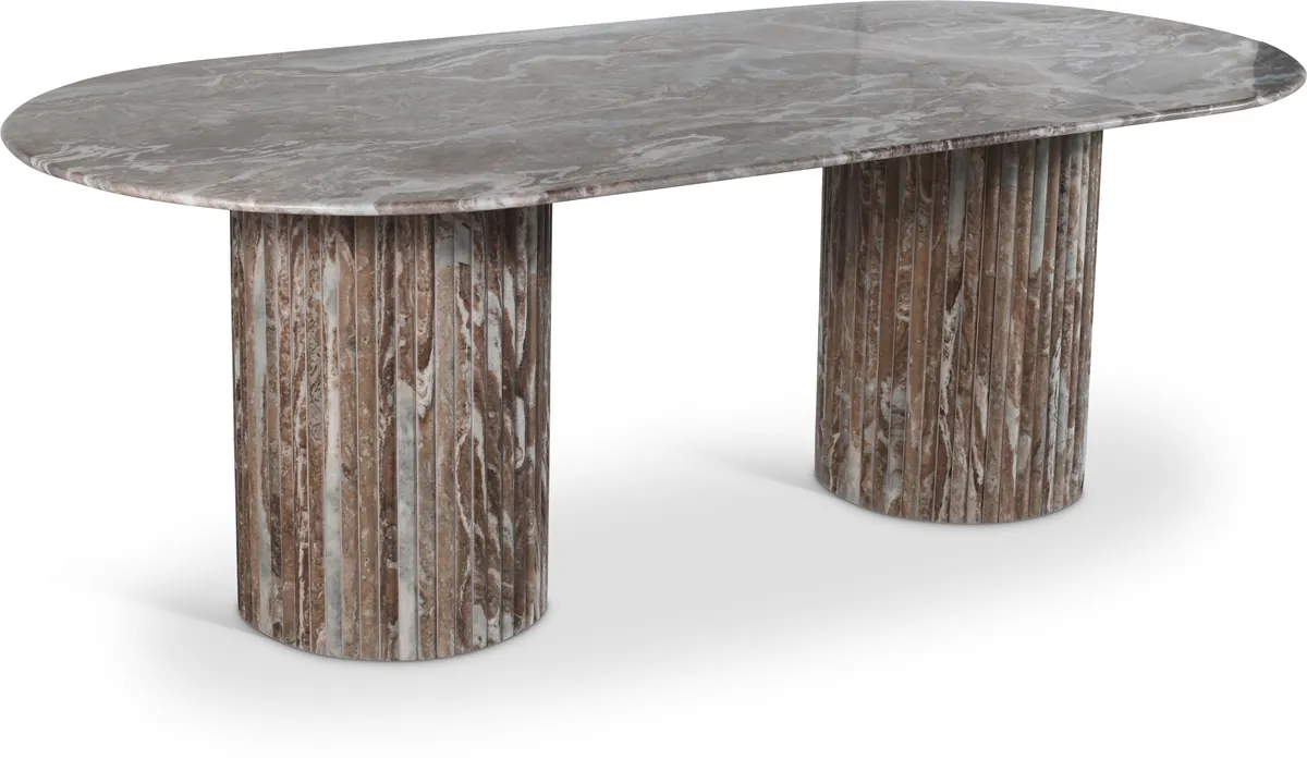 Messina - Marble Dining Table - Brown