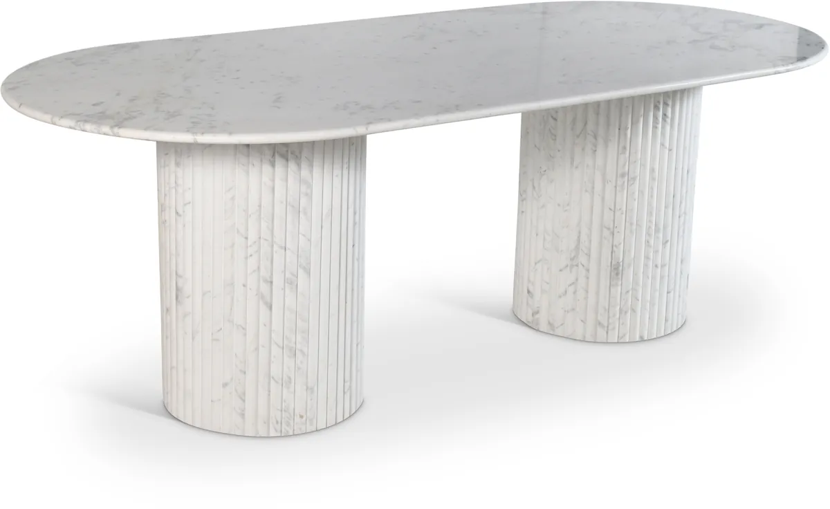 Messina - Marble Dining Table - White