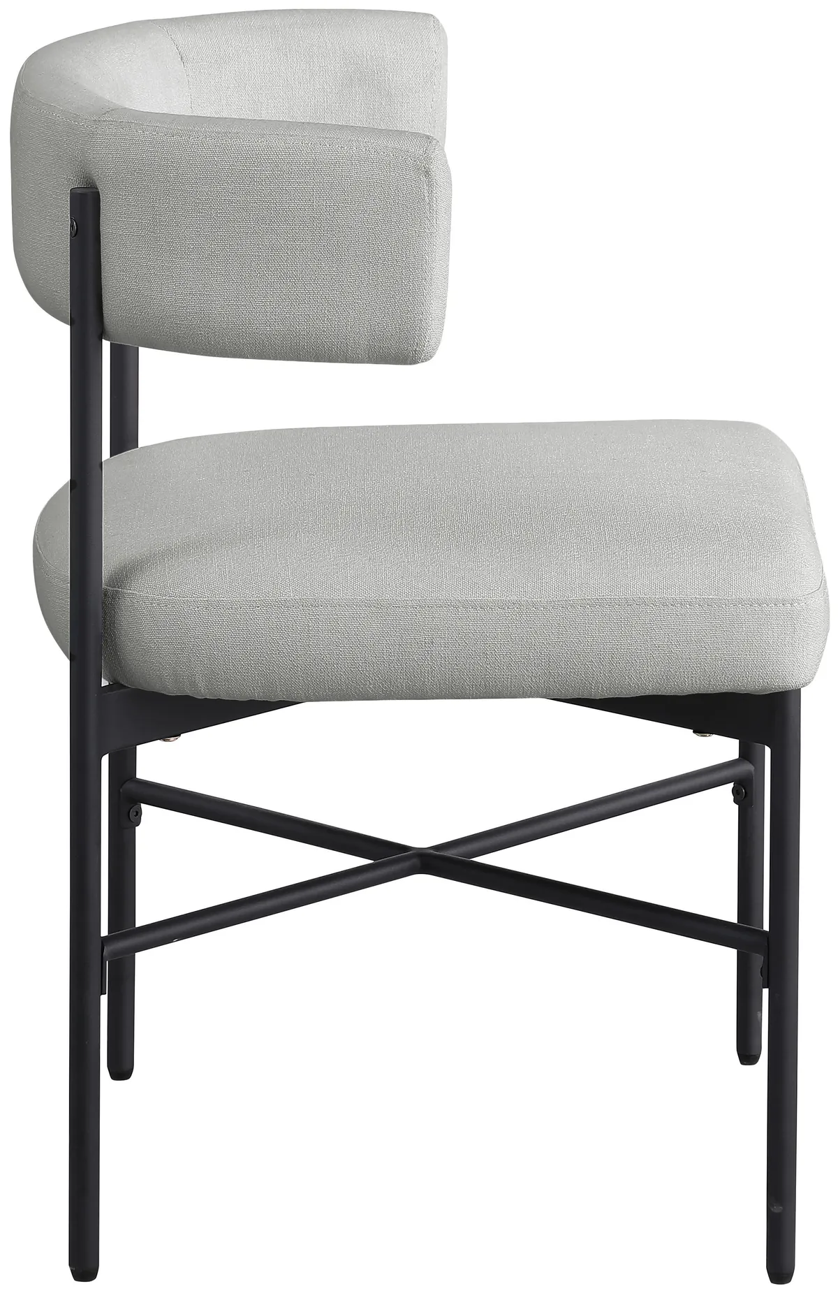 Rivage - Durable Dining Chair With Black Frame (Set of 2) - Light Gray
