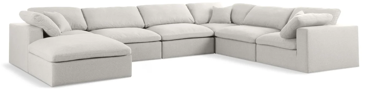 Serene - 7 Piece Modular Sectional - Cream