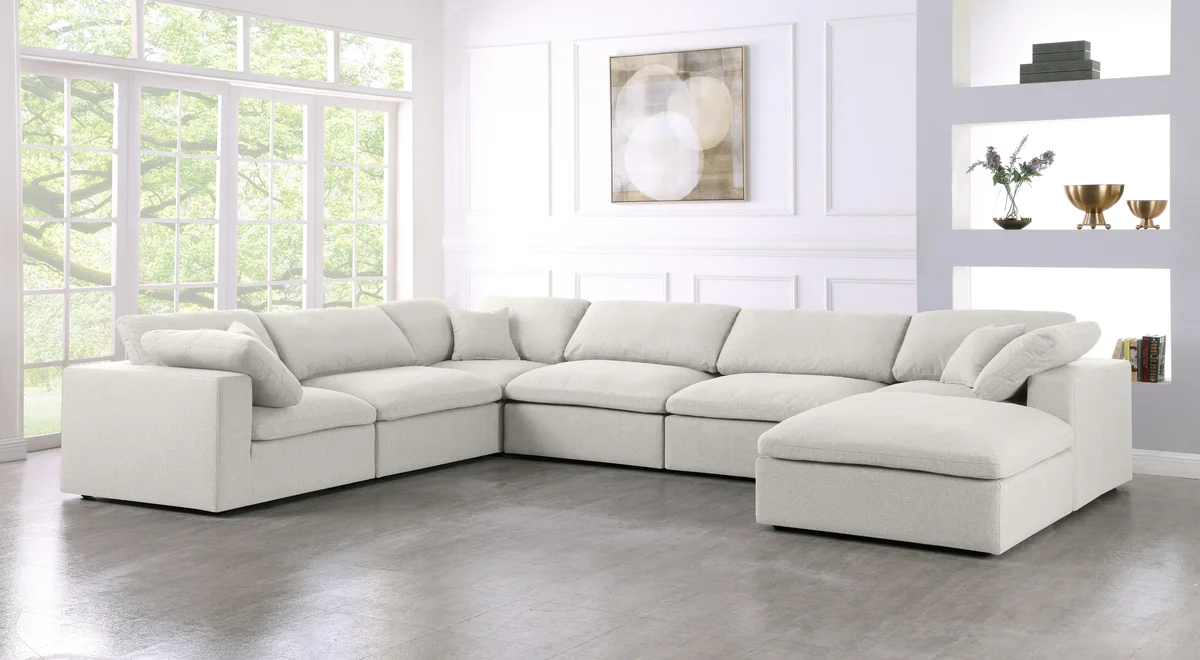 Serene - 7 Piece Modular Sectional - Cream