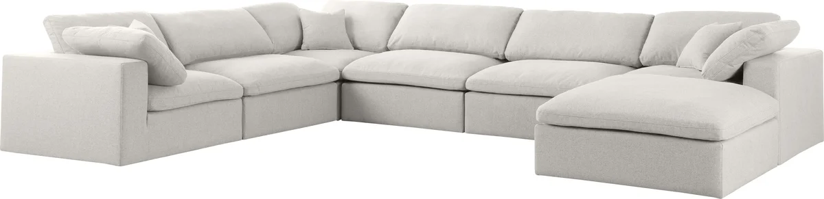 Serene - 7 Piece Modular Sectional - Cream - View 2