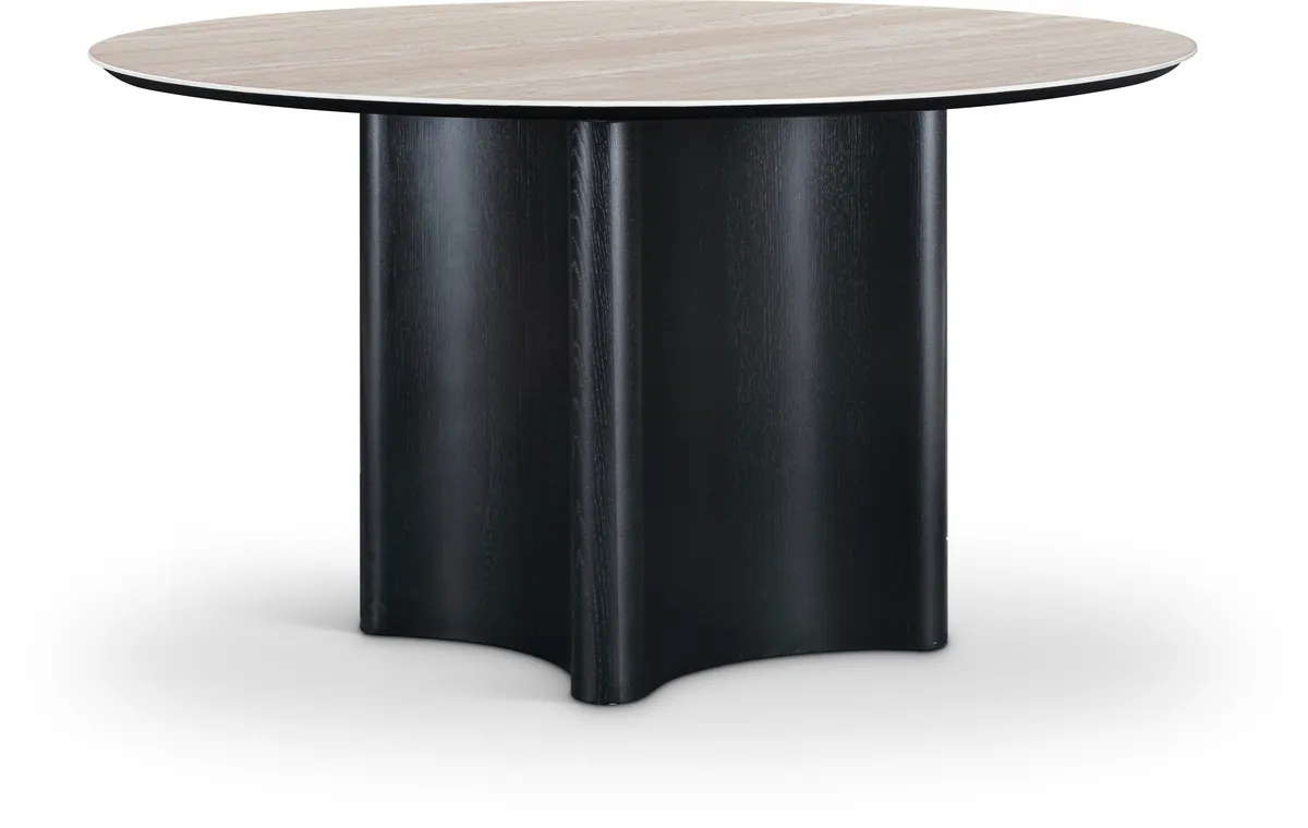 Corvina - Wood Oak Veneer Dining Table - Black