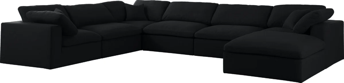 Serene - 7 Piece Modular Sectional - Black - View 2