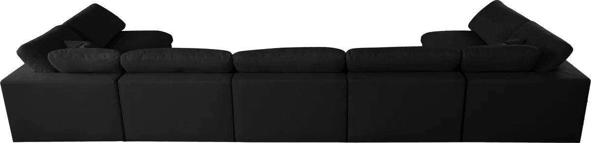 Serene - 7 Piece Modular U-Shaped Sectional - Black