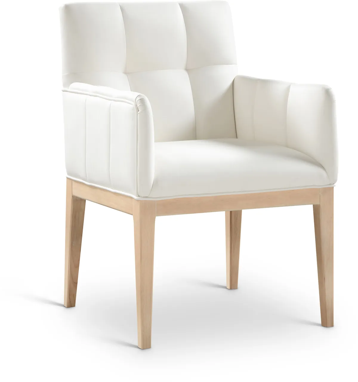 Adrian - Faux Leather Dining Arm Chair (Set of 2) - Cream