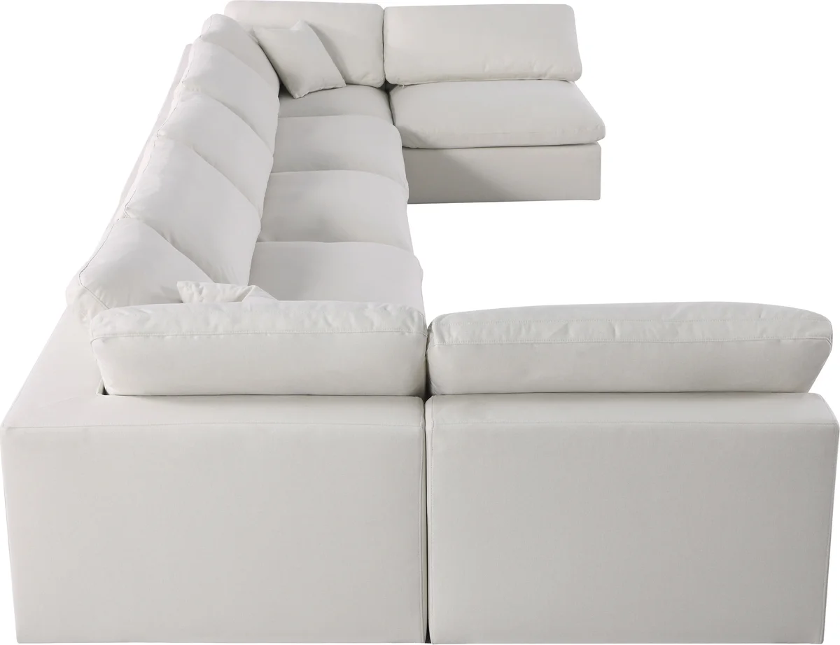 Serene - 7 Piece Modular U-Shaped Sectional - Cream
