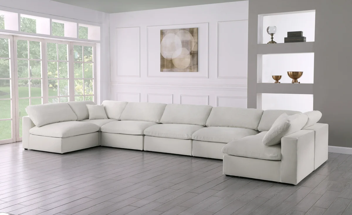 Serene - 7 Piece Modular U-Shaped Sectional - Cream - View 2