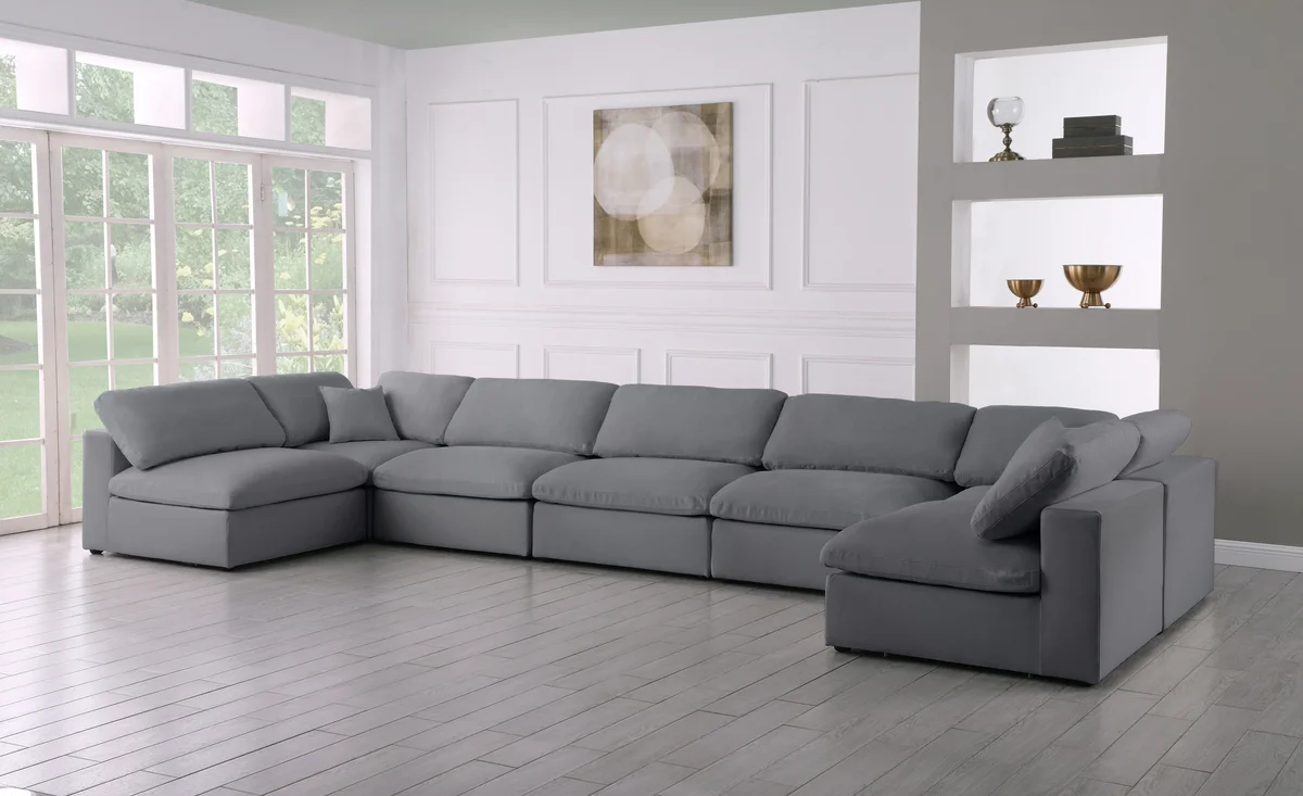 Serene - 7 Piece Modular U-Shaped Sectional - Gray - View 2