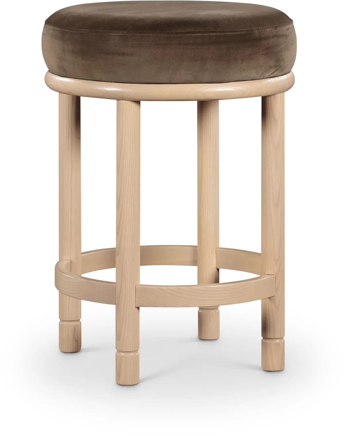 Monette - Counter Stool With Natural Base - Brown