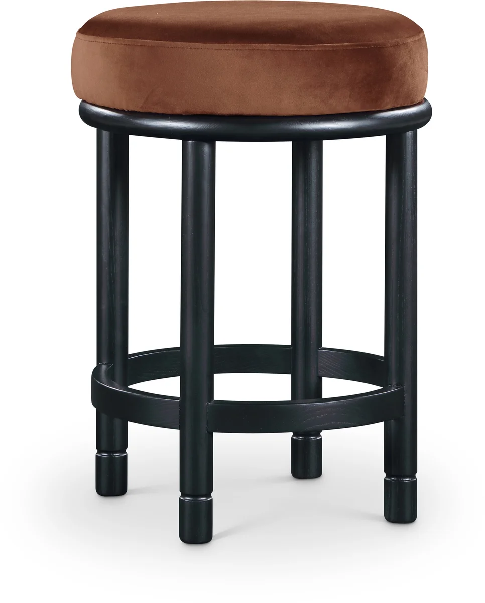 Monette - Counter Stool With Black Base - Cognac