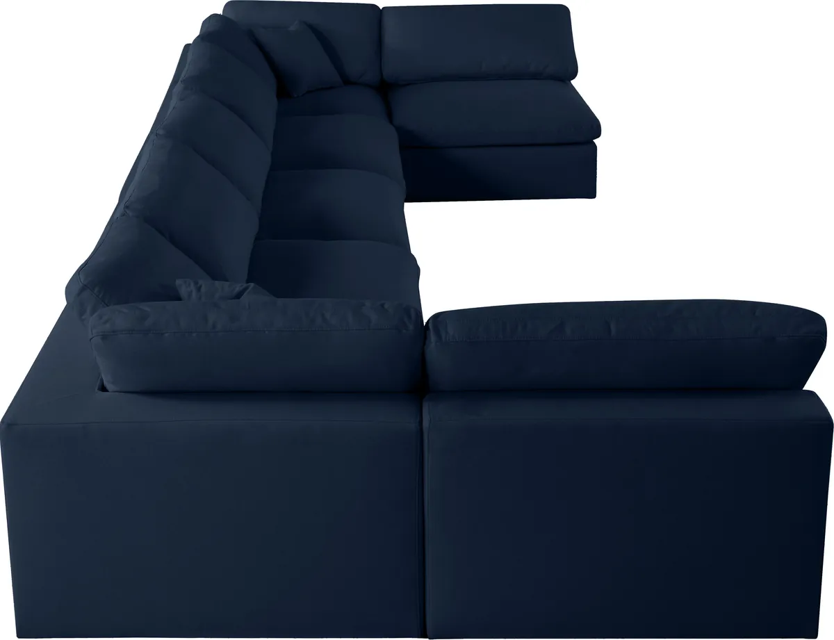 Serene - 7 Piece Modular U-Shaped Sectional - Navy