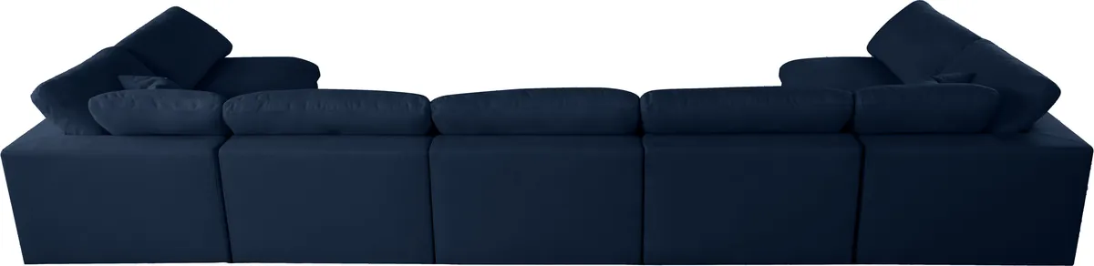Serene - 7 Piece Modular U-Shaped Sectional - Navy