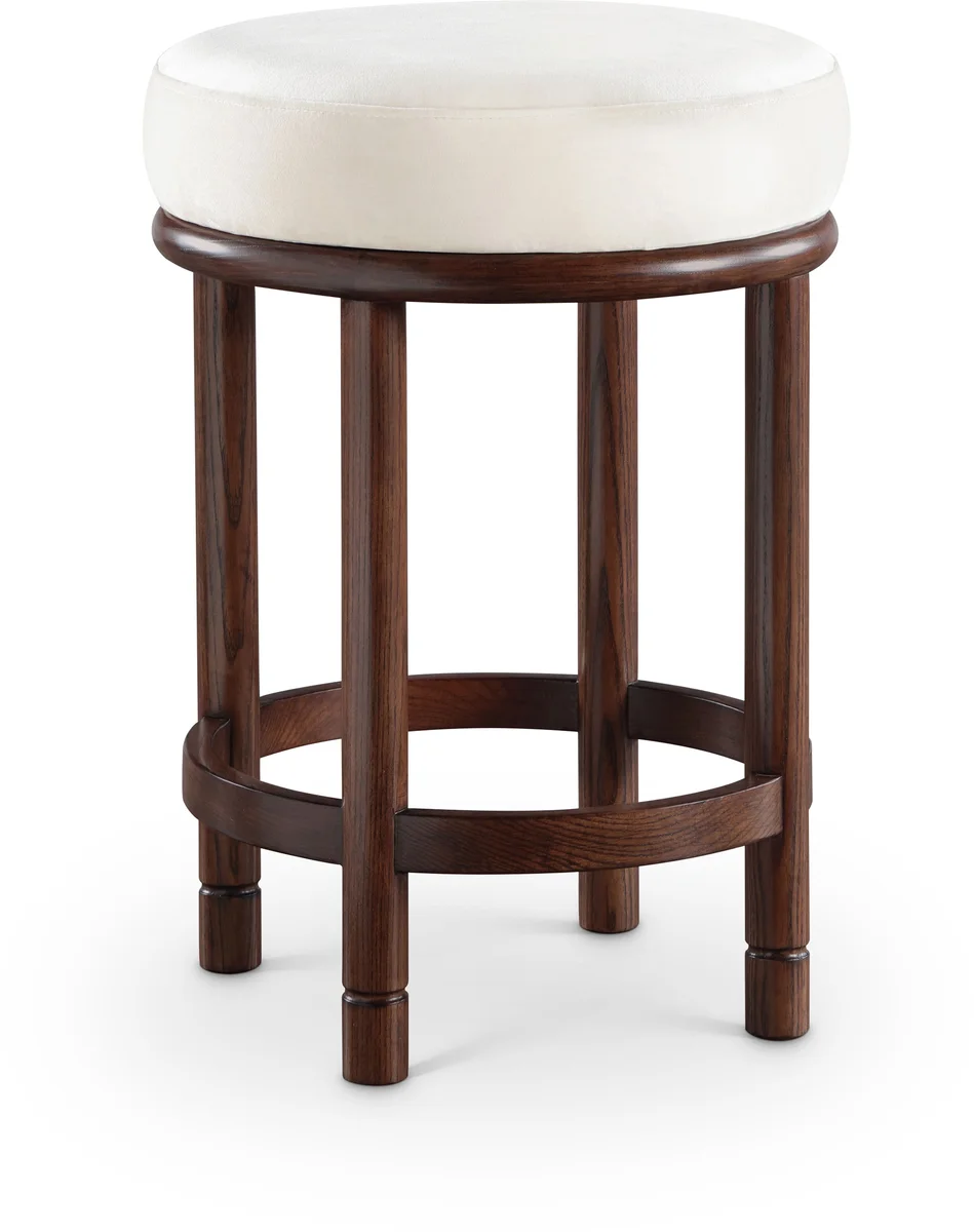 Monette - Counter Stool With Brown Base - Cream