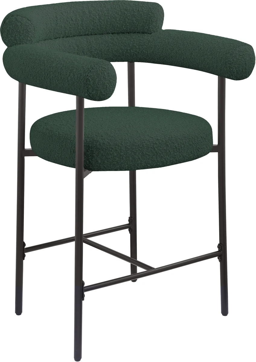 Blake - Counter Stool With Black Base (Set of 2) - Green