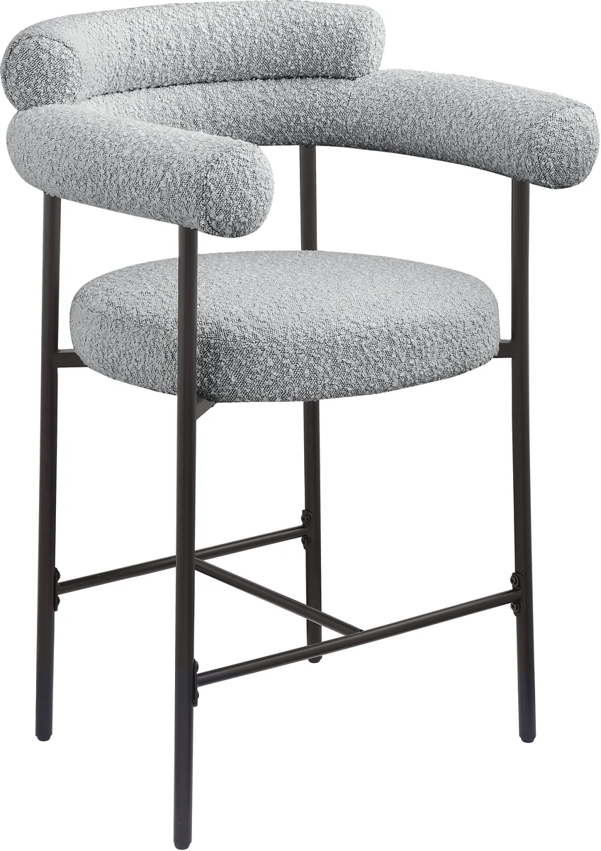 Blake - Counter Stool With Black Base(Set of 2) - Gray