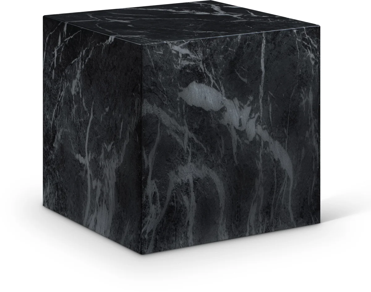 Piazza - Marble Finish Concrete End Table - Black