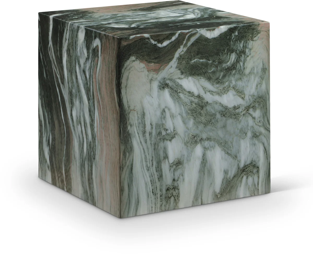 Piazza - Marble Finish Concrete End Table - Green